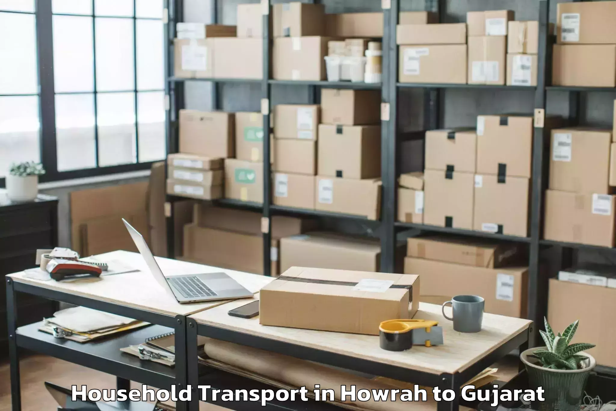 Book Howrah to Garbada Household Transport Online